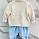 Completo Elegante Con Salopette In Velluto Neonato LA SARTORIA DEI PICCOLI C541