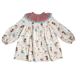 Abito Manica Lunga Svasato In Caldo Cotone Bambina YOEDU 5158