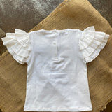 Maglia Mezza Manica Bianca In Cotone Elasticizzato Neonata Phi Clothing 22312