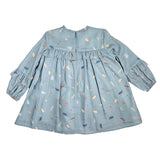 Abito Svasato Manica Lunga Fantasia Stampata Bambina DEL SUR 5180