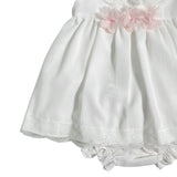 Abito Elegante Battesimale Con Pizzo E Fiori Neonata GRANLEI 187