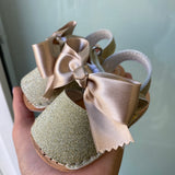 Minorchina Glitter Sandals with Satin Bow INDEX 300