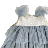 Abito Svasato A Balze Di Tulle Smanicato Bambina YOEDU 0510