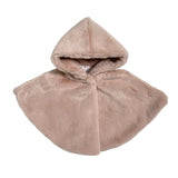 Eleganter Umhang mit Kapuze aus Kunstfell und Satinschleife für Babys ISABEL F593