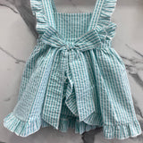 Vestito Casual Con Culotte Fantasia A Righe Verde Neonata BABY FASHION 648