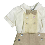 Completo Corto Elegante In Lino Con Bermuda Neonato PONTO POR PONTO 6322