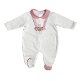 Tutina Intera In Cotone Con Inserti In Lino Neonata NINNAOH E2414T