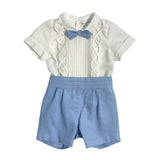 Completo Corto Elegante In Lino Con Bermuda Bambino PONTO POR PONTO 6133