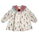 Abito Manica Lunga Svasato In Caldo Cotone Bambina YOEDU 5158