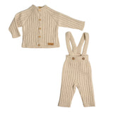 Completo In Lana E Cashmire Con Salopette e Cardigan Neonato/a WEDOBLE I2307322B