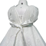 Abito Smanicato Elegante Battesimale In Pizzo Neonata ISABEL B16