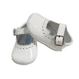 Wiegenschuh aus glänzendem Leder mit Neugeborenenriemen INDEX 1513