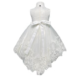 Abito Smanicato Elegante Battesimale In Pizzo Neonata ISABEL B12