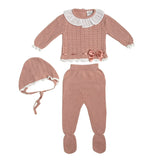 Tutina Spezzata Con Cuffia In Filo Di Cotone Neonata BABY FASHION 620.2