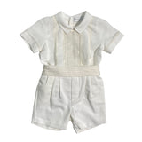 Completo Corto Elegante In Lino Con Bermuda Neonato PONTO POR PONTO 6143