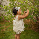 Abito con Culotte in lino Beige Neonata CALAMARO 22085