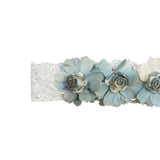 Weißes Spitzenband mit Blumenapplikation Neugeborenes MIMILU '314C