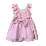 Abito Smanicato In Lino Neonata LA SARTORIA DEI PICCOLI L027