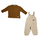 Anzug aus Wolle und Kaschmir mit langer Latzhose für Neugeborene WEDOBLE I2307310A