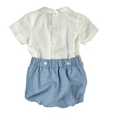 Completo Corto Elegante In Lino Con Bermuda Neonato PONTO POR PONTO 6314