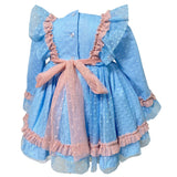 Abito Elegante Svasato In Tulle Manica Lunga Bambina LA AMAPOLA 0068