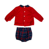 Completo Con Culotte In Caldo Cotone Scozzese Neonato DEL SUR 1030