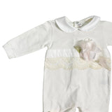 Tutina Intera In Cotone Con Pizzo Neonata TETO E TATTA TU6100