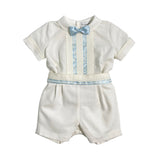 Completo Corto Elegante In Lino Con Bermuda Neonato PONTO POR PONTO 6133