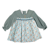 Langärmliges, ausgestelltes Kleid aus warmer Baumwolle mit Heißluftballonmuster für Babys DEL SUR 5141