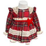 Abito Elegante Svasato Manica Lunga Scozzese Neonata LA AMAPOLA 0040