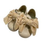 First Steps Ballerina Shoes In Satin Leather With Bow Girl PANYNO B2702