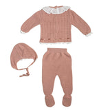 Tutina Spezzata Con Cuffia In Filo Di Cotone Neonata BABY FASHION 620.2