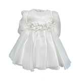 Abito Elelgante Manica Lunga Effetto Seta Panna Neonata NINNAOH I23533AB