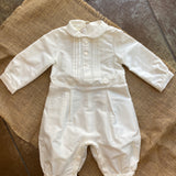 Pagliaccetto Elegante Manica Lunga In Shantung Di Seta Neonato BIMBALO' 6809