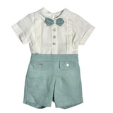 Completo Corto Elegante In Lino Con Bermuda Neonato PONTO POR PONTO 6330