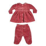 Tutina Spezzata In Ciniglia Con Fiocco Neonata BEBE' MARGO' B041TS