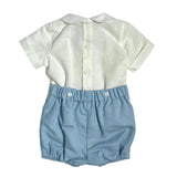 Completo Corto Elegante In Lino Con Bermuda Neonato PONTO POR PONTO 6321