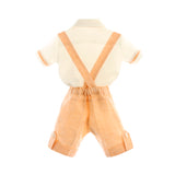 Completo Elegante In Lino Con Salopette Neonato BUFI M0408A