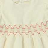 Abito Smanicato In Misto Lino Con Punto Smoke Bambina DR KID DK460