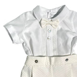 Completo Corto Elegante In Cotone Con Bermuda Neonato PONTO POR PONTO 6315