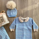 Set Corredino "AMORE MIO" Neonato azzurro NINNAOH