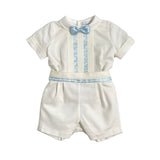 Completo Corto Elegante In Lino Con Bermuda Neonato PONTO POR PONTO 6133