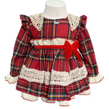 Abito Elegante Svasato Manica Lunga Scozzese Neonata LA AMAPOLA 0040