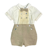 Completo Corto Elegante In Lino Con Bermuda Neonato PONTO POR PONTO 6322