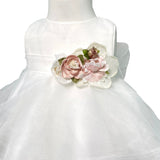 Abito Elegante Battesimale Smanicato In Organza Neonata MIMILU' 1376