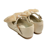 First Steps Ballerina Shoes In Satin Leather With Bow Girl PANYNO B2702