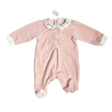 Rosa handbestickter Chenille-Einteiler für Babys TETO E TATTA TU5330