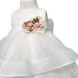 Abito Elegante Battesimale Smanicato In Organza Neonata MIMILU' 1376