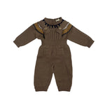 Set aus Latzhose und Pullover aus brauner Wolle für Neugeborene WEDOBLE I2308310A