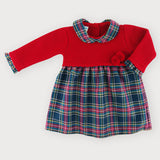 Abito Combinato Tricot E Caldo Cotone Scozzese Neonata SARDON MA262